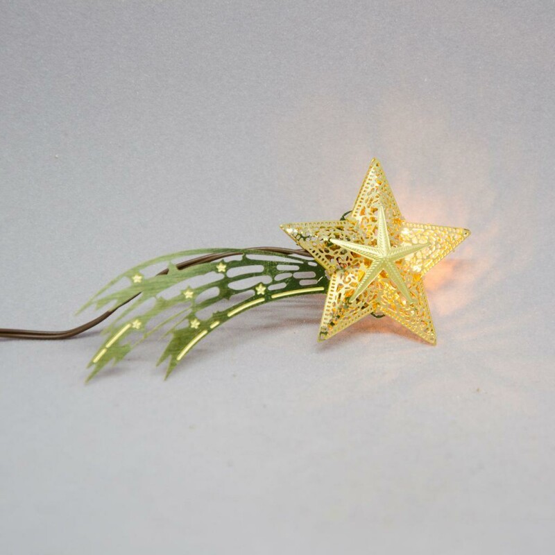 Krippenzubehr - Komet beleuchtet gold gro 11cm, 24,20
