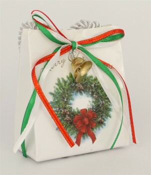 Täschchen mit Musik Merry X-Mas weiß 49012 - OFFEN!