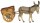 Rainell 9cm color - Esel mit Karren im Set -187