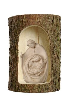 PE - Blockkrippe Neumeister i. Stamm mit Schnur 6cm natur