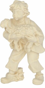 Rainell 6cm natur - Bub mit Lamm im Arm -026