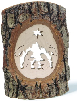 WF - Rindenbild Krippe mit Stern 14x18cm 4368-2 - OFFEN!