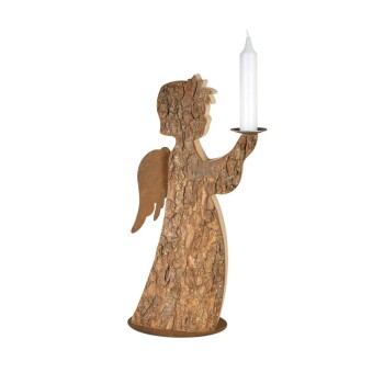 WF - Rindenengel mit Kerze 32,5cm 7057-2