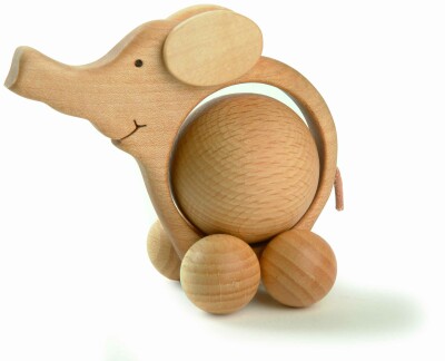 WF - Rolltier Elefant mit Buchenkugel 4cm 2112-1 - OFFEN!