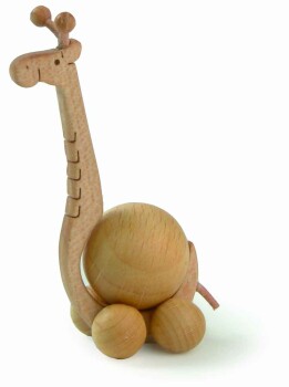 WF - Rolltier Giraffe mit Buchenkugel 2cm 2113-1 - OFFEN!