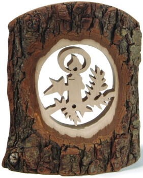 WF - Rindenbild Kerze auf Zweig 14x18cm 4368-5 - Auslaufartikel!