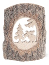 WF - Rindenbild Elch im Wald 14x18cm