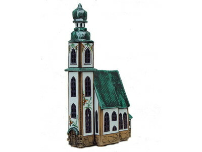 Tonlichterh&auml;uschen - Kirche in Bayern &quot;gr&uuml;nes Dach&quot; C36