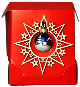 C.H.E. - Stern handbemalte Glaskugel-Box EW001