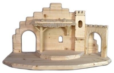 C.H.E. - Krippenstall orientalisch natur 9cm 55x25x28