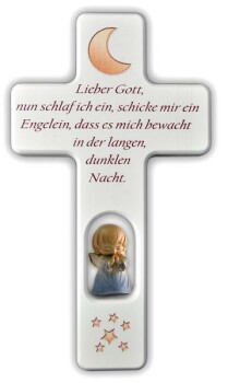 C.H.E.- Kreuz weiß mit Engel "Lieber Gott" KW503