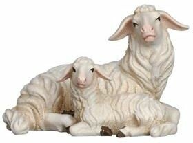 Kostner 9,5cm color - Schaf liegend mit Lamm -272