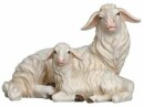 Kostner 12cm color - Schaf liegend mit Lamm -272