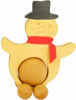 WF - Rollie Schneemann Gr. 3 mit Buchenkugel 4cm mit Schal und Mütze 2172 - Auslaufartikel!