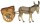 Kostner 12cm color - Esel mit Karren im Set -187