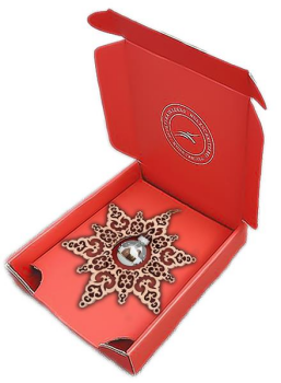 C.H.E. - Box Weihnachtskugel durchsichtig im Stern 14/3cm