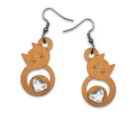 SD - Ohrringe Katzen klein- natur 2,5cm