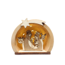 SD - Kuppel Hl. Familie mit Beleuchtung 8cm natur