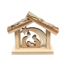 SD - Haus Rinde mit Hl. Familie 10 cm natur