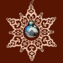 C.H.E. - Box Weihnachtskugel silber im Stern 14cm