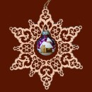 C.H.E. - Box Weihnachtskugel violett im Stern 14cm