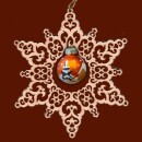 C.H.E. - Box Weihnachtskugel orange im Stern 14cm